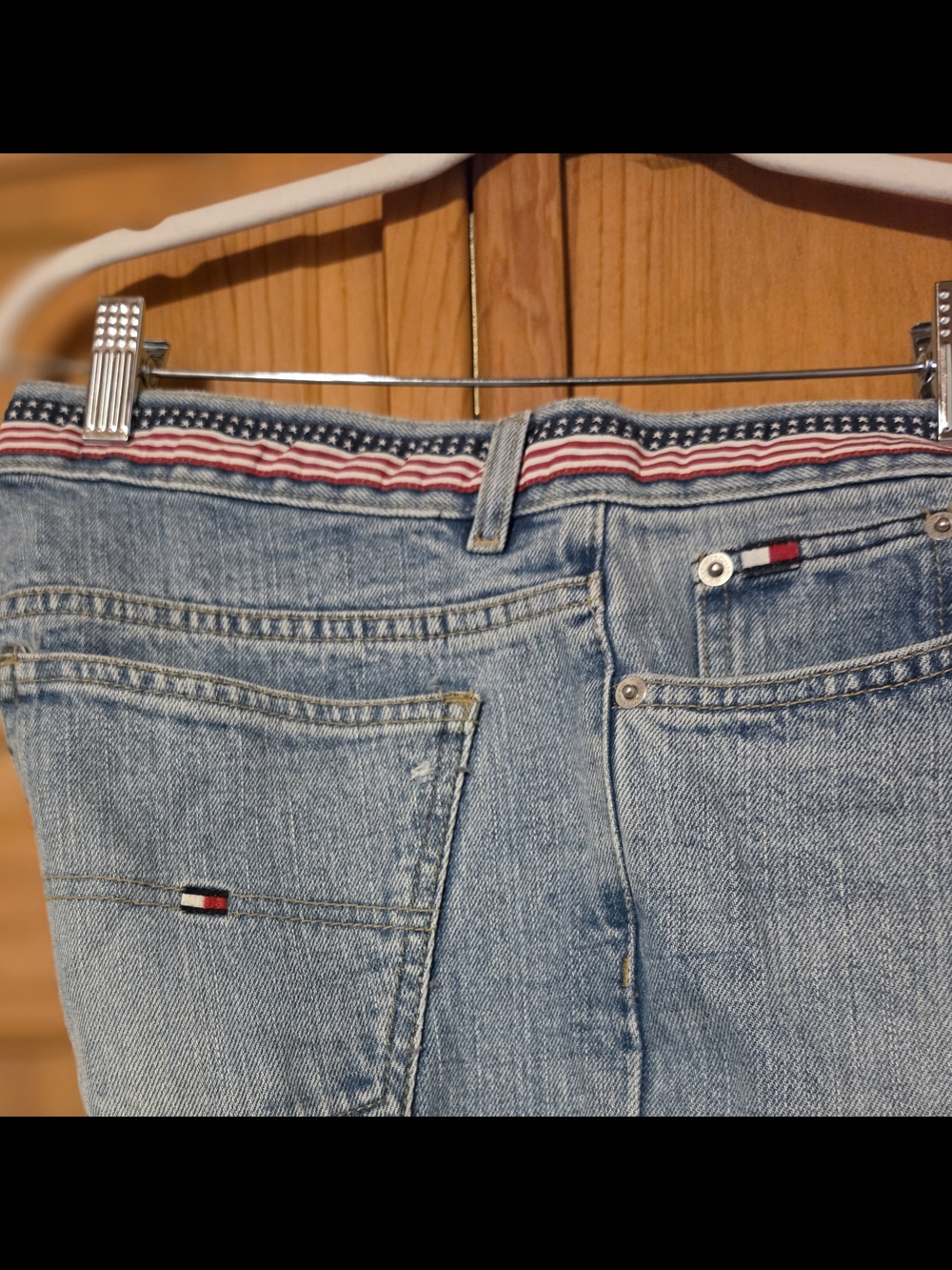 Tommy Hilfiger Light Wash Denim Jeans with Flag Trim